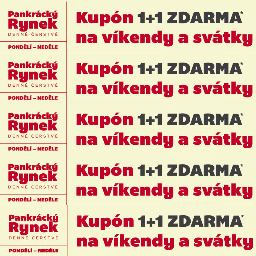 Duben: kupón 1+1 zdarma