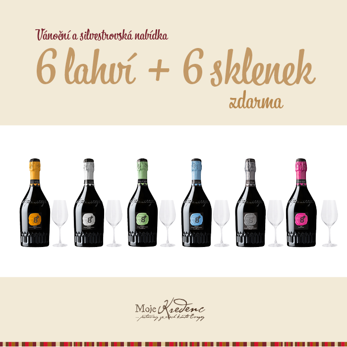 6 lahví + 6 sklenek zdarma